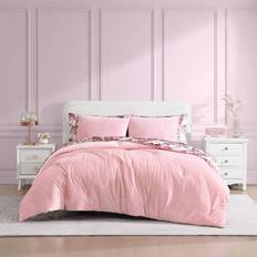 Betsey Johnson Velvet Set King (King) Duvet Cover White, Pink