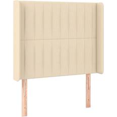 Beige Bettrahmen Kopfteil mit Ohren 83 x 16 x 118/128 cm Bettrahmen