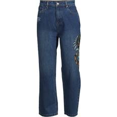 Ed Hardy Men's Skull Snake Eagle Diamante Denim Trousers Jeans Blue