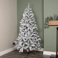 Samuel Alexander 6ft Snow Flocked Artificial with Green Metal Stand and 455 Tips Christmas Tree