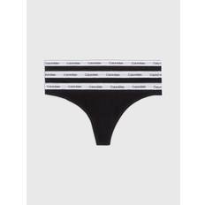 Calvin Klein Thong 3pk Black, Female, Kläder, Underkläder, Svart