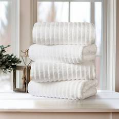 Egyptian Cotton Bath Towels Bibb Home Ribbed Egyptian Cotton Set 27" x 54" - Bath Towel White