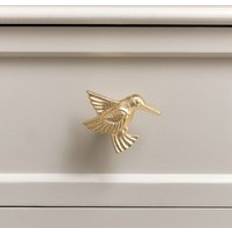 Cabinet Knobs Melody Maison Shiny Gold Humming Bird Drawer Knob