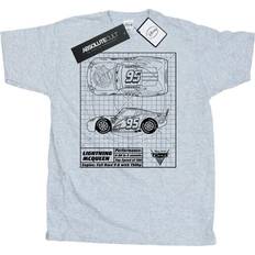 Disney Cars (3XL, Sports Grey) Mens Lightning McQueen Blueprint Cotton T-Shirt