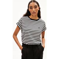Armedangels Women's Striped T-shirt Idaara - Blanc
