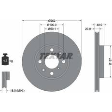 Freinages par Frottement Textar Brake Disc Pro 92148903