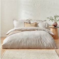 Yard Barton Check 100% Cotton Set Double Duvet Cover Grey