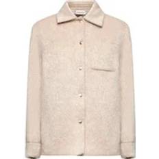 Moncler S Shirts Moncler Veste Chemise En Laine Et Mohair - Beige