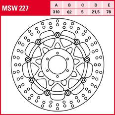 Reibungsbremsungen TRW MSW227 Bremsscheibe 10 mm