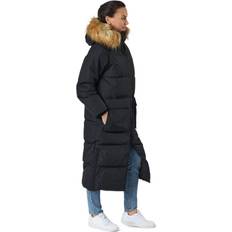 Svea Kappor & Rockar Svea W. Loose Fur Hood Coat Black, Female, Kläder, jackor, Svart