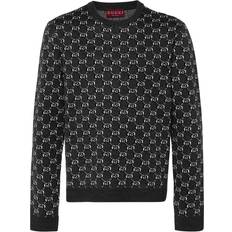 Gucci Men Jumpers Gucci Interlocking G-jacquard sweater men Wool Grey