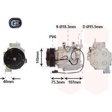 Systèmes de Refroidissement Van Wezel Compressor Air Conditioning 2500K700