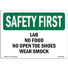 Office Supplies SignMission OSHA Safety First Sign 12 x 18 in - Lab No Food