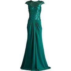 Tadashi Shoji sequin-embellished layered gown women Polyester Green