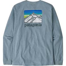 Fairtrade T-shirts Patagonia Line Logo Ridge Long-Sleeve Responsibili-T-Shirt Men's Thermal Blue