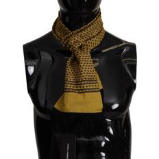 Men - Yellow Scarfs Dolce & Gabbana patterned silk neck wrap fringe scarf scarves shawls