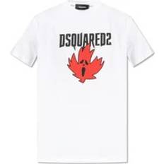 DSquared2 T-paidat DSquared2 Dsquared2-Logo Print T Shirt Bianco-Uomo White