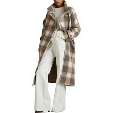 Reiss Dame Overtøj Reiss Women's Piper Check Wool-Blend Coat Neutral Check