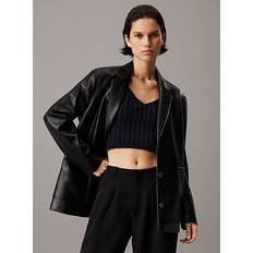 Kunstlæder Overdele Calvin Klein Jeans Relaxed Faux Leather Blazer - Black