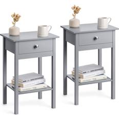 Christow Pair of Grey Tables Bedside Table