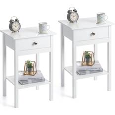 Christow Pair of White Tables Bedside Table