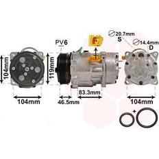 Systèmes de Refroidissement Van Wezel Compressor Air Conditioning 0900K201