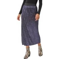 Faldas Roman Foil Plisse Skirt Midnight