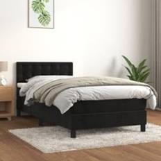 100cm Sängar vidaXL Ramsäng Med Madrass Svart 100x200 cm Kontinentalsäng
