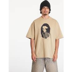 A Bathing Ape T-shirt BATHING APE Spray Print Logo Relaxed Fit Short Sleeve Tee Beige