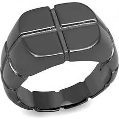 Grey - Men Rings TK3273-11 Men IP Light Black Stainless Steel Ring