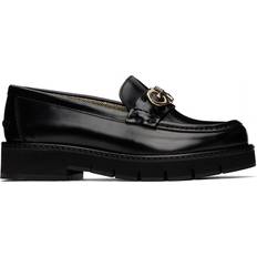 Silver Loafers Ferragamo Black Ofelia Loafers 001 NERO PLATINUM