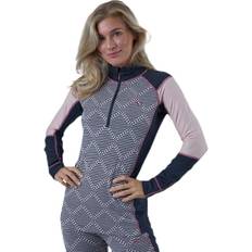 Kari Traa Hemden Kari Traa Rett Half-Zip Shirt Blue/Pink, Female, Tøj, basislag, Alpinsport, Blå/Lyserød