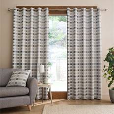 Curtains Catherine Lansfield Wilson Check Blackout Thermal Eyelet Curtains 46 x 90 in - Green