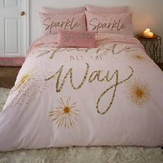 Hemtextil Catherine Lansfield Christmas Sparkle Reversible Set - One Size Duvet Cover Pink