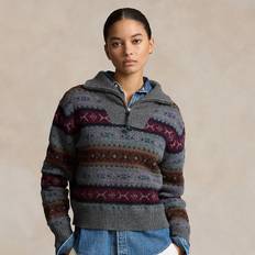 Polo Ralph Lauren Women's Wool Quarter Zip Sweater Multi Grey Multi