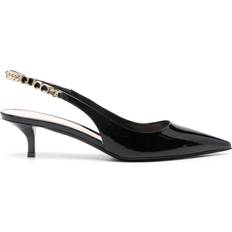 Gucci Women Heels & Pumps Gucci Signoria 45mm slingback pumps women Calf Leather/Calf Leather/Patent Calf Leather Black