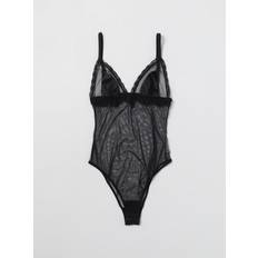Undertøjssæt Dolce & Gabbana Satin Blonde Trim Bodysuit Sort