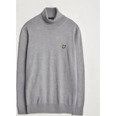 Lyle & Scott Cotton/Merino Turtleneck Mid Grey Marl