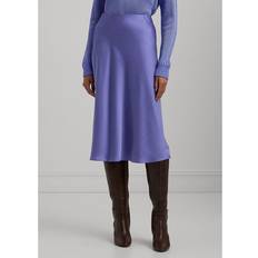 Lauren Ralph Lauren Skirts Lauren Ralph Lauren Satin Charmeuse Midi Skirt Woman - Midnight Blue