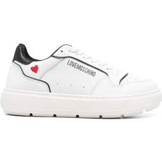Love Moschino Shoes Love Moschino glitter-logo sneakers women Fabric/Fabric/Calf Leather/Rubber White