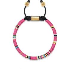 Nialaya Logo-Plaque Beaded Bracelet - Men - Pink