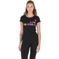 Love Moschino Bomull Regnbåge Logo Crew Neck Tee