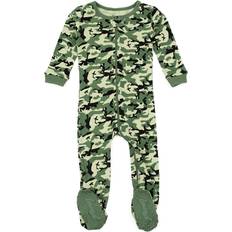 Green Nightwear Leveret Kids Footed Camouflage Pajamas Green 5Y