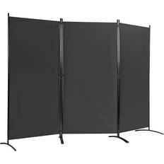 Steel Room Dividers Costway 3 Panel Black Foldable Room Divider