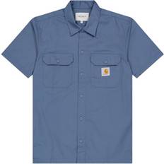 Carhartt WIP Unisex Skjortor Carhartt WIP S/s Master Shirt Storm Blue Sininen