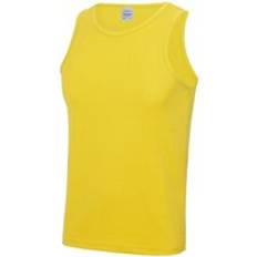 Fitness & Gym - Yellow Tank Tops AWDis Just Cool Sports Gym Plain Tank Vest Top Bright Yellow