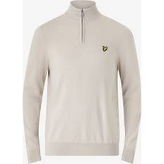Merino Wool Tops Lyle & Scott Cotton Merino 1/4 Zip Jumper Tan