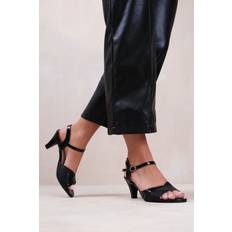 Where's That From 'Portugal' Wide Fit Low Heel Sandals Buckle Ankle Strap Black 4E