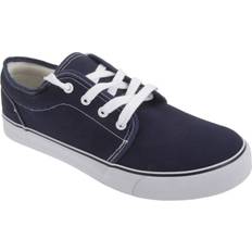 Junge Halbschuhe Dek Gepolsterte 4-Loch-Bootsschuhe aus Segeltuch für Jungen 3 UK - Navy Blau
