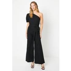 Linen Jumpsuits & Overalls Oasis Linen One Shoulder Jumpsuit Black